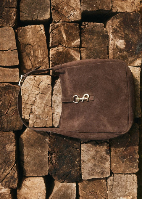 Bolso bandolera BSB marrón antelina