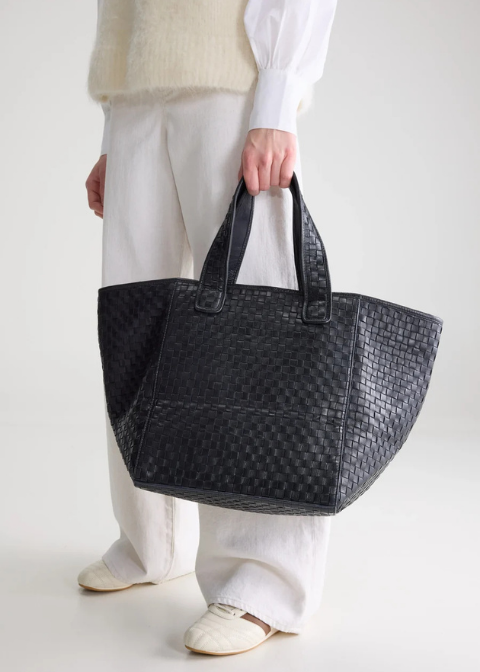 Bolso Bellerose piel trenzado negro
