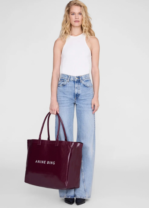 Bolso ANINE BING tote efecto plastificado