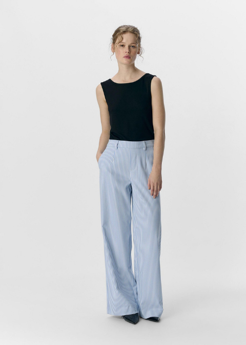 Pantalón OBJECT azul claro rayas