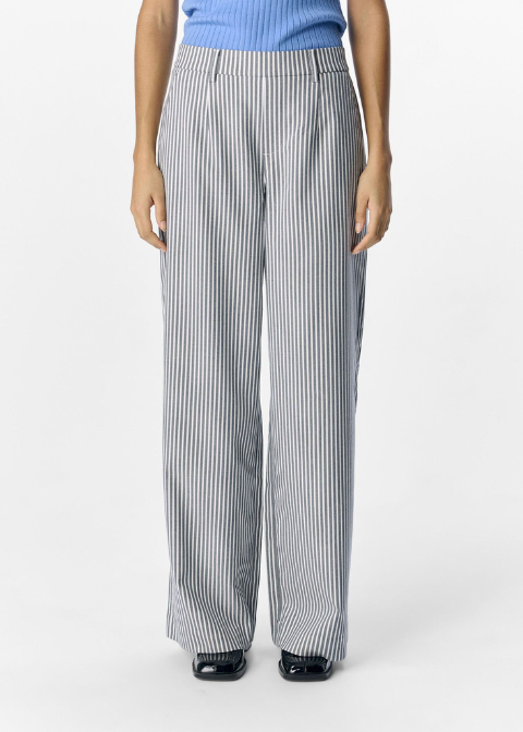 Pantalón OBJECT gris rayas