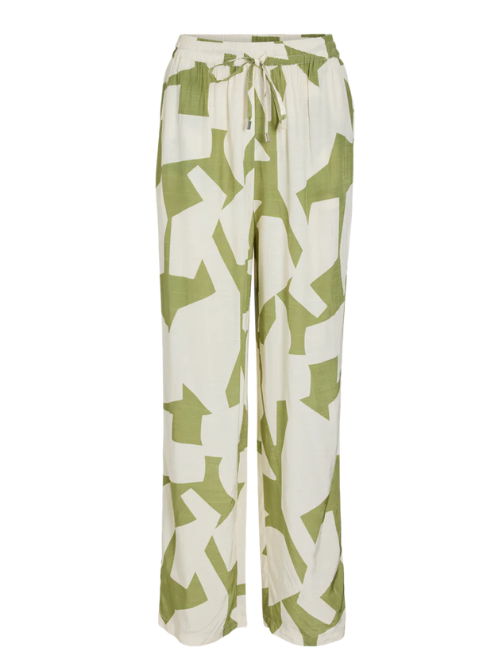 Pantalón VILA blanco y verde