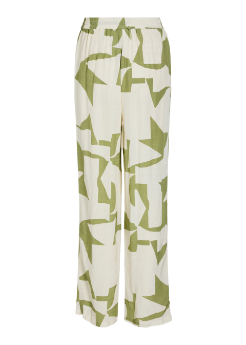 Pantalón VILA blanco y verde