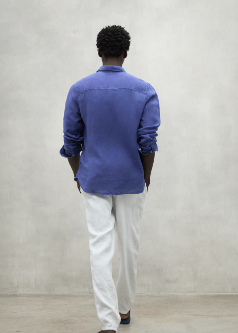 Pantalón blanco lino goma