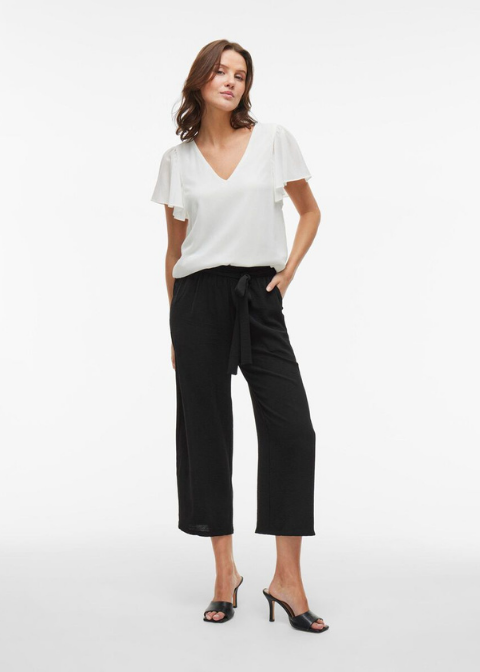 Pantalón VILA negro ancho con cinturon