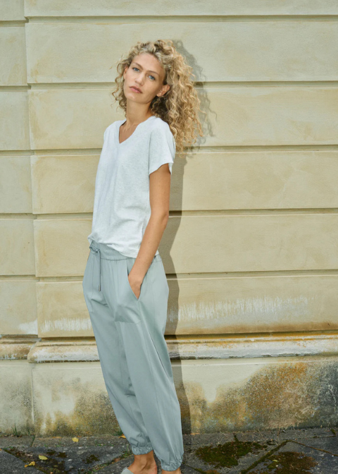 MOS. Pantalón 168820 verde cintura cordon bajo elastico C·VERDET·XS