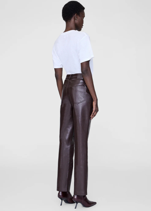 Pantalón Anine Bing marrón piel recto