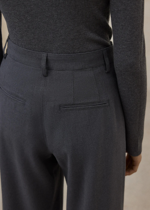 ECLF. Pantalon MIEL azul marino ancho recto pinzas C·MART·36