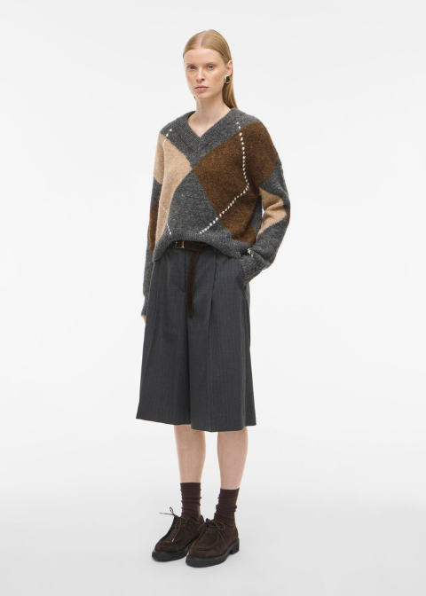 Pantalón ROUGE EDIT gris rayas