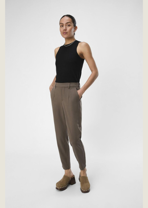 Pantalón OBJECT color topo slim