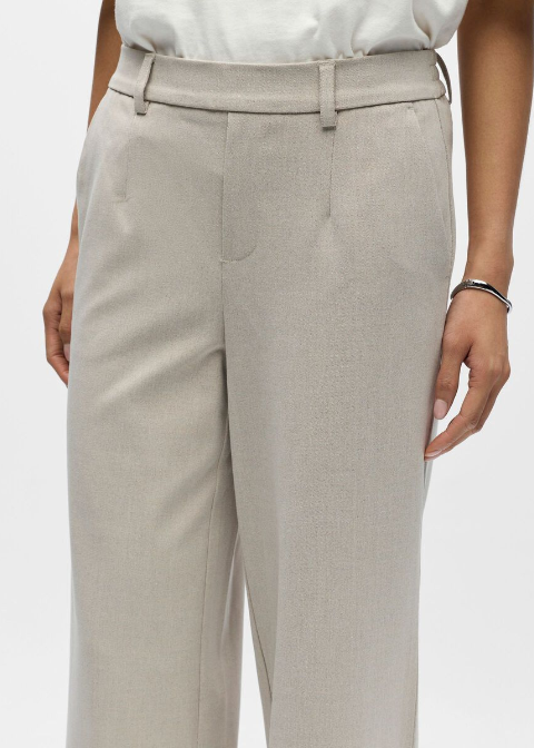 Pantalón OBJECT arena grisaceo ancho