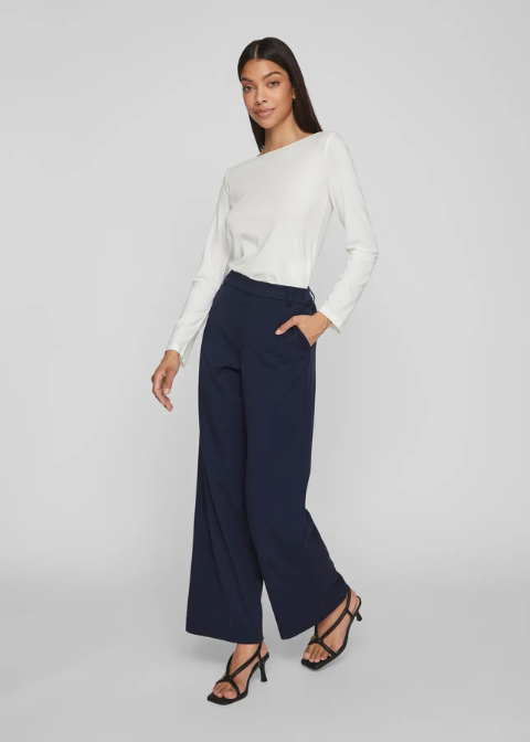 Pantalón VILA marino ancho con goma