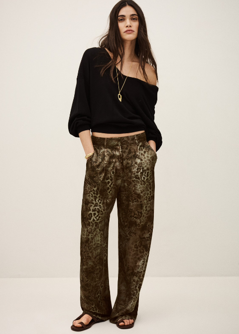 Pantalón BA&SH verde satinado