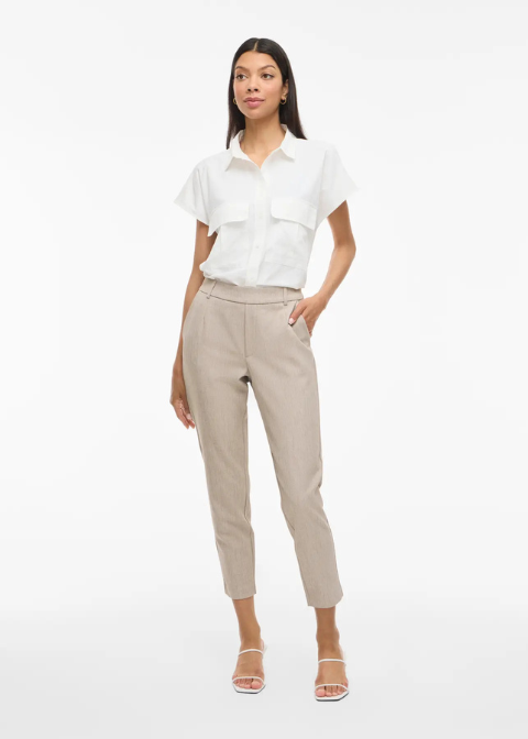 Pantalón VILA beige jaspeado