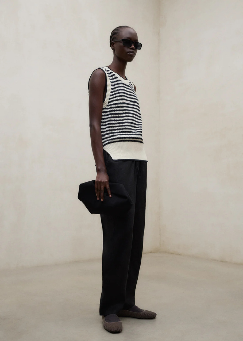 Pantalon ECOALF negro lino