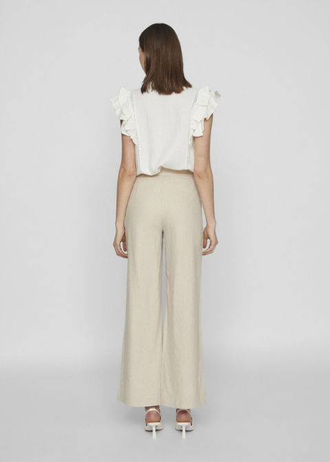 Pantalón VIILA beige lino