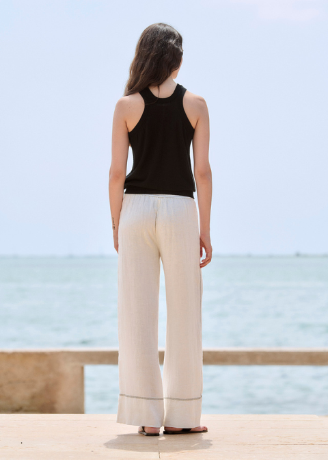 Pantalón SITA MURT  blanco lino ancho