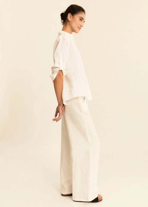 Pantalon EMME MARELLA blanco ancho lino