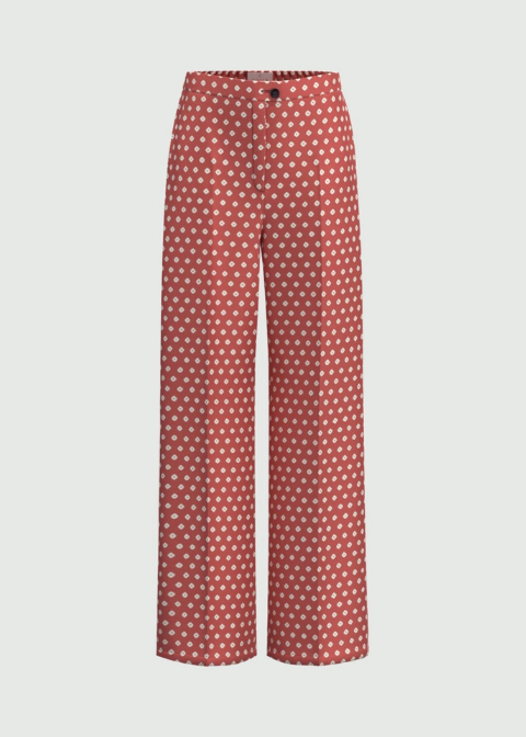 Pantalon EMME MARELLA rojo estampado satinado