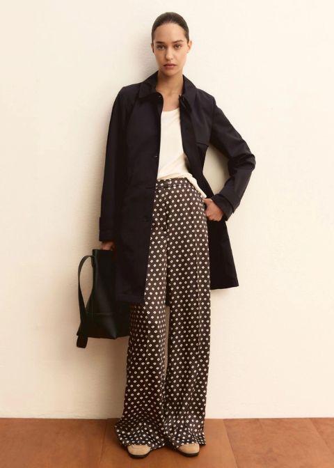 Pantalon EMME MARELLA marron estampado satinado