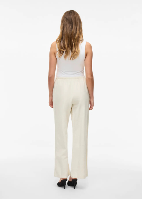 Pantalón VILA beige rayas con goma