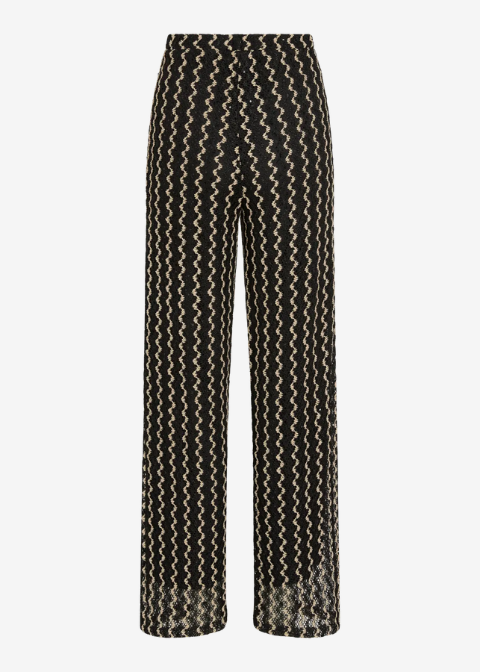 Pantalón VILA negro detalles crudos  calado