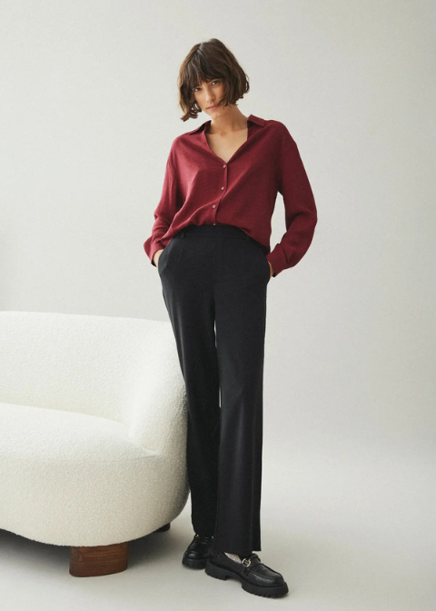 Pantalón VILA negro ancho con goma