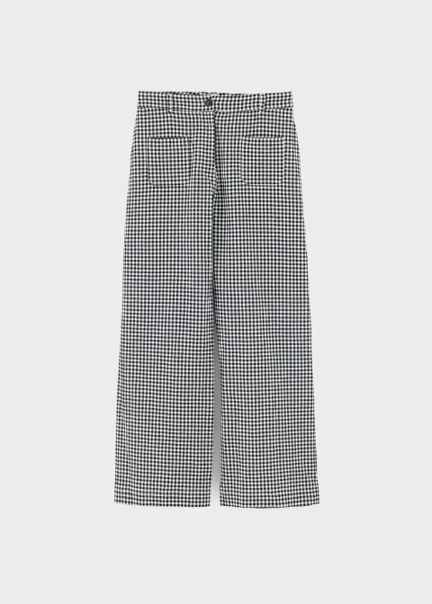 Pantalón BELLEROSE blanco cuadrito vichy