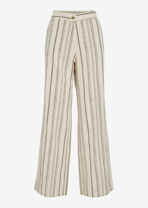 Pantalón VILA beige detalles negros