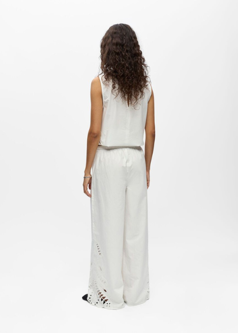 Pantalón OBJECT blanco roto blonda