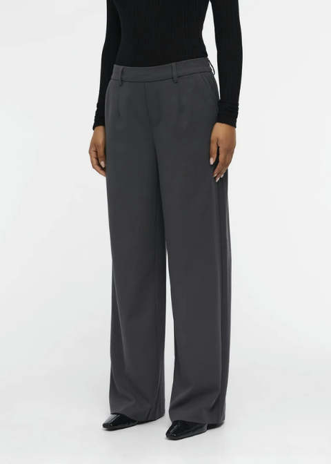 Pantalón OBJECT gris recto ancho
