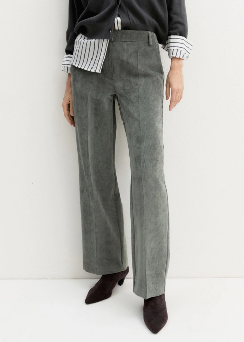 Pantalón EMME MARELLA verde pana recto