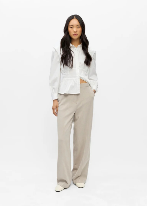 Pantalón OBJECT beige ancho
