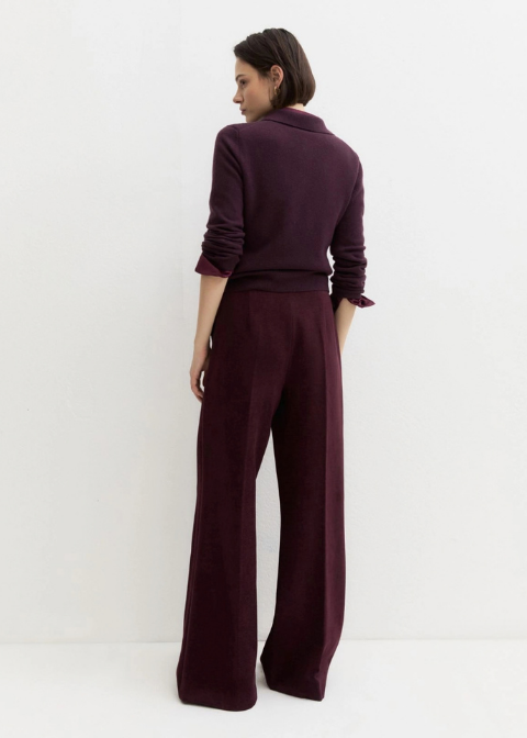 Pantalón EMME MARELLA recto terciopelo burdeos