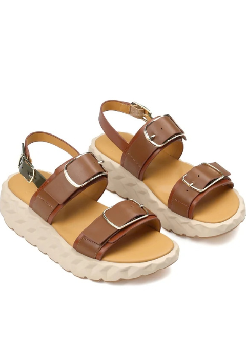 Sandalia 4CCCCEES marron hebillas