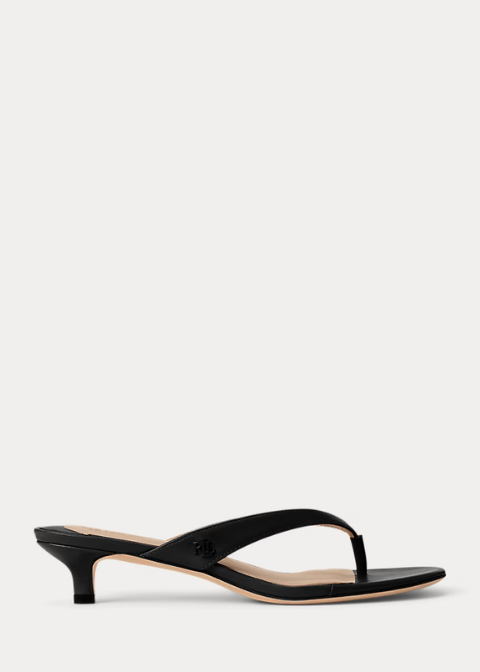 Sandalia negro mini tacón