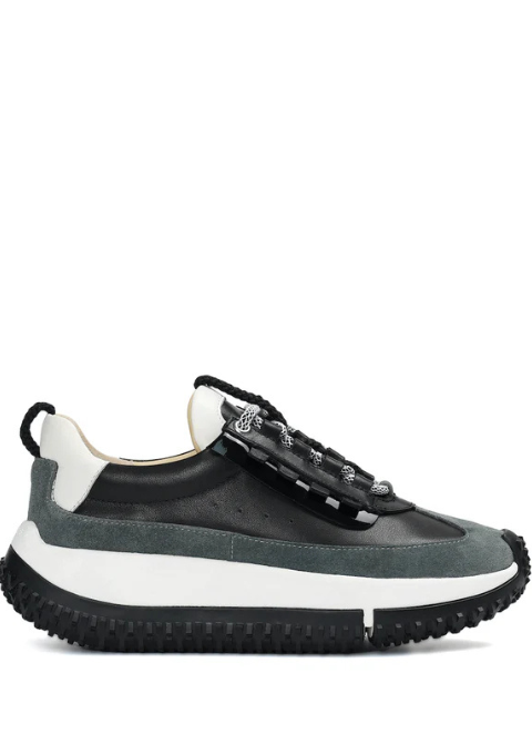 Zapatillas 4CCCCEES gris piel suela rueda