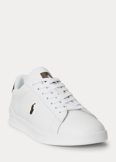 Zapatillas RALPH LAUREN blancas talón marrón