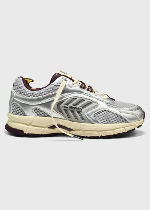 Zapatillas THE MERCER BRAND burdeos y plateadas