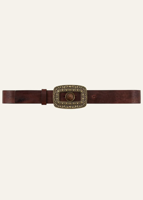 Cinturón BA&SH marrón hebilla cuadrada