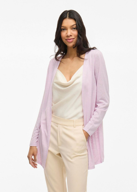 Chaqueta VILA malva larga fina