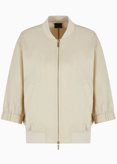 Chaqueta beige algodón bomber