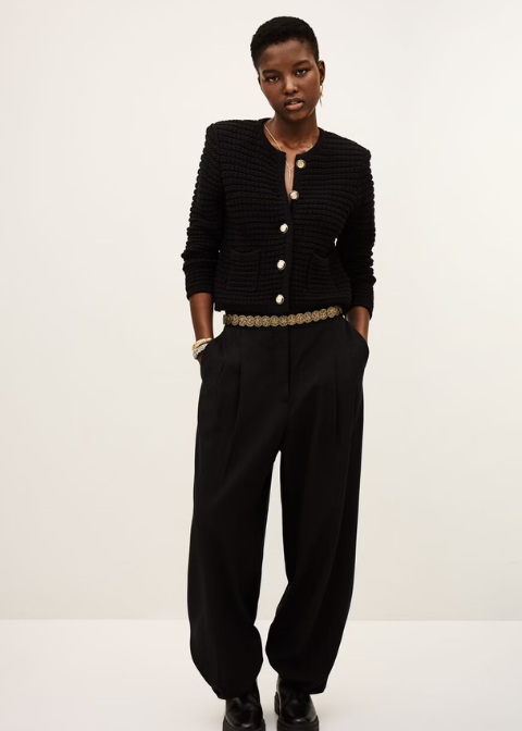 Chaqueta ba&sh negro punto garbanzo