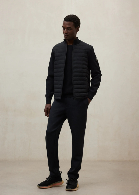 ECLF. Chaqueta MERU negro punto elastico+acolchado pecho C·NEGROT·L