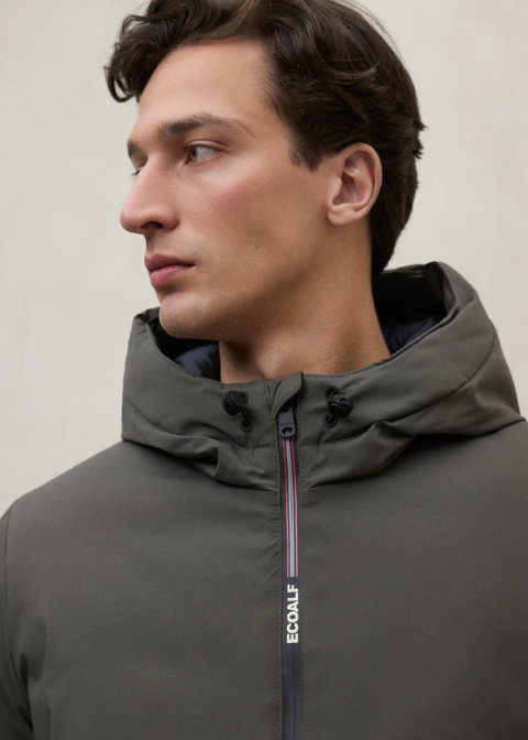 ECLF. Chaqueta CARTES gris acolchada ligera+capucha C·GR.T·XL