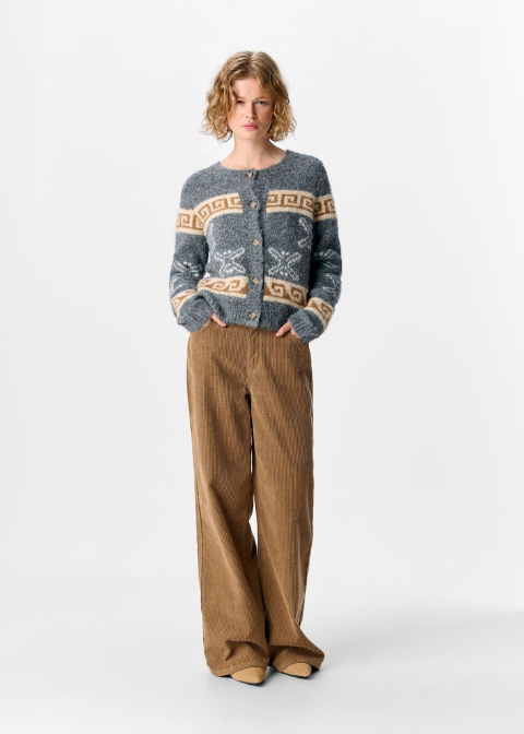 Cardigan OBJECT gris cenefas