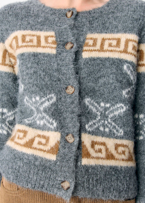 Cardigan OBJECT gris cenefas