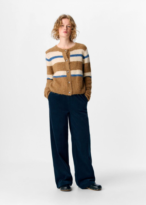 Cardigan OBJECT camel rayas