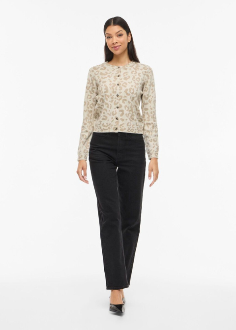 Cardigan VILA beige animal print