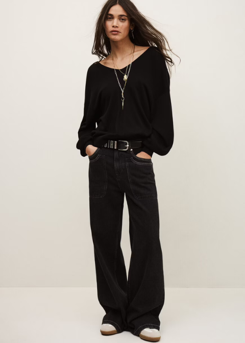 Chaqueta BA&SH negro boton dorado